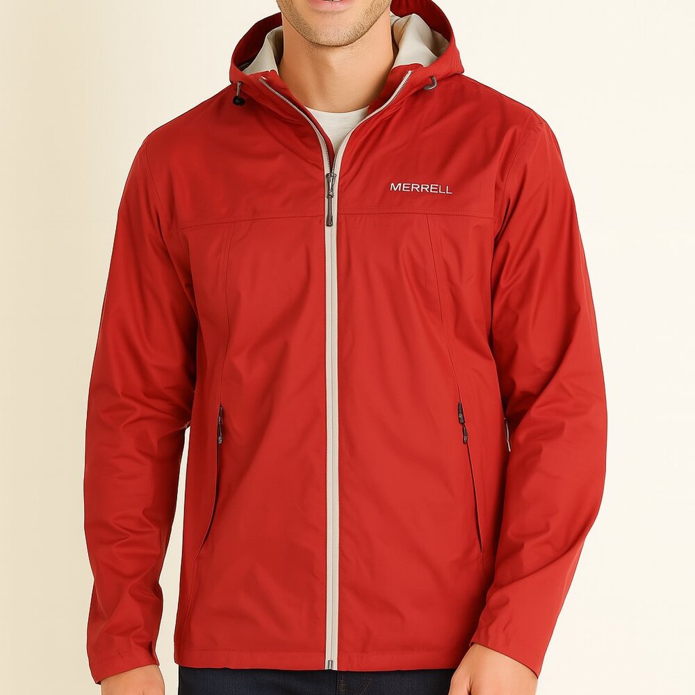 NWT Merrell Rain Jacket Waterproof Red Men’s Medium